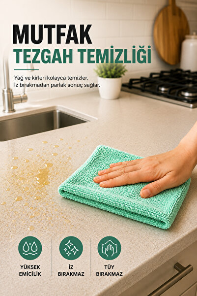 SİLVER HOME 20'li Rulo Mikrofiber Temizlik Bezi 25x30 cm Çok Amaçlı Kopart Kullan Kaliteli Eko Paket