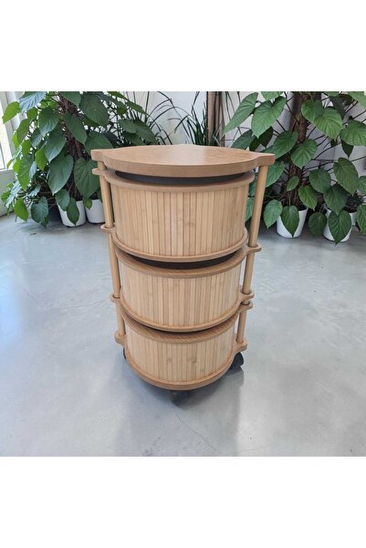 ARBOR EV BAMBU SEBZELİK VE ORGANİZER 3 KATLI AKÇA