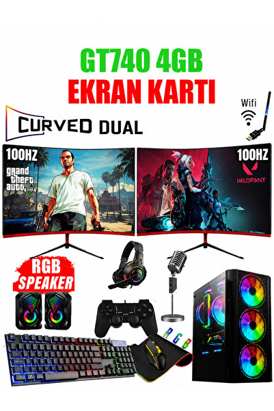 Dmc N233 (GTA 5) I5 3470,16GB RAM,500GB HDD,256GB SSD,4GB GT740,24''oyuncu Ma...