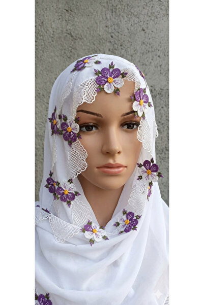 NUMİSTORE İğne oyası beyaz renk namaz örtüsü