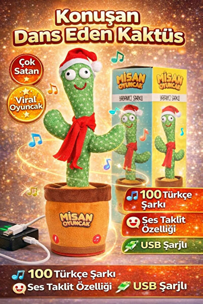 misan Kaktüs Oyuncak Konuşan Dans Eden Yabancı Müzikli Işıklı Ses Taklit Edeb...
