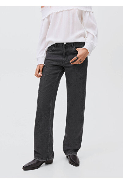 Mango Teen Düz kesim strass taşlı jean pantolon