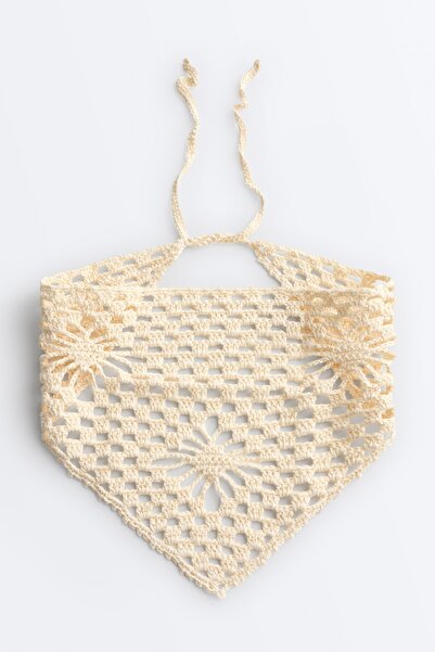 Oysho Üçgen crochet %100 pamuklu saç bandı