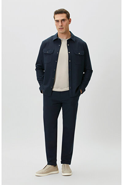 Network Jogger Fit Lacivert Gofreli Dokuma Pantolon