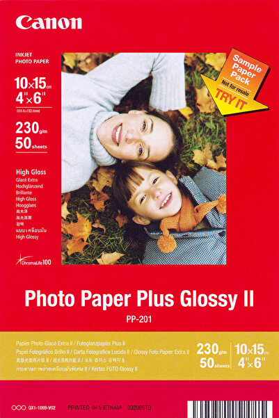 Canon 4x6 Plus Glossy Iı Pp-201 Orijinal Fotoğraf Kağıdı 50 Sayfa