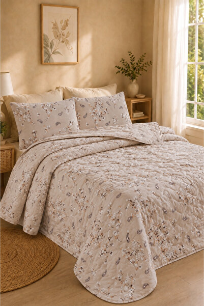 Shopyteks Çift Kişilik Yatak Örtüsü 200x220 Kapitoneli Pike Çiçek Desenli Yum...