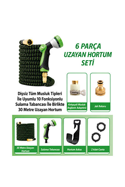 Bahçelog Tüm Musluklara Uyumlu • 10M’den 30 Metreye Kadar Uzayan Sihirli Hortum