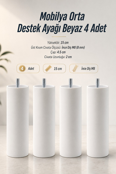 NZB Gizli Mobilya Kanepe Sehpa TV Ünitesi Koltuk İnce Diş Orta Destek Ayağı 1...