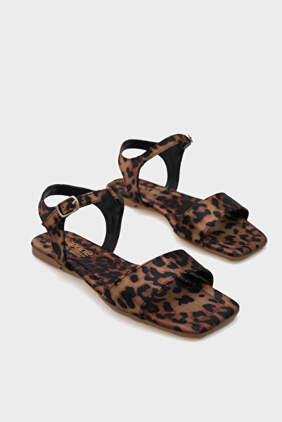 Capone Outfitters Sandale de damă din satin cu toc plat Celinda cu curea la g...