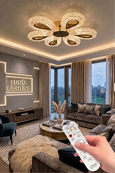 Lumia Lighting Damla Model 6"lı Gold Kumandalı 3 Renk Modu Ledli Modern Plafo...
