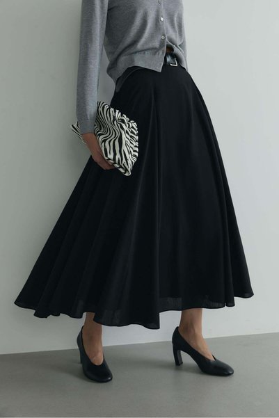 Suud Collection Black Liza Belted Skirt