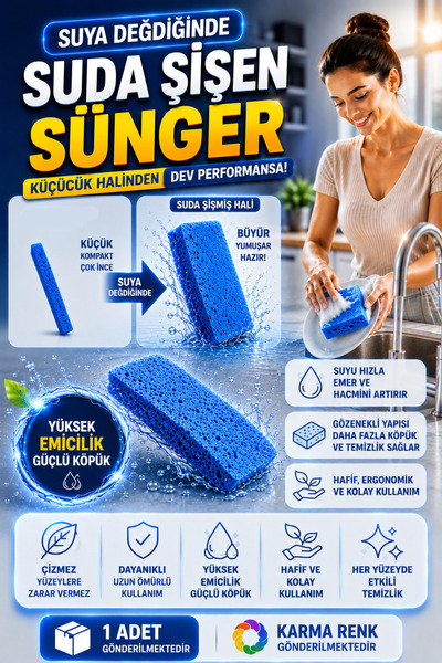 MUJGAN Dish Sponge That Swells in Water