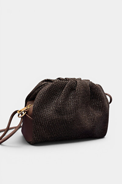 Miales Bitter Brown, Straw Women's Hand and Shoulder Bag with Adjustable Long...