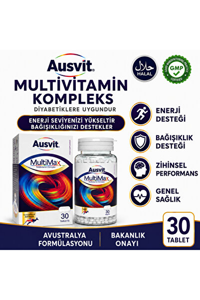 Ausvit Multimax Adult – Multivitamin ve Multimineral İçeren Tablet Takviye Ed...