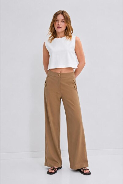 RESSHO High Waist Pocketed Polyviscon Palazzo Pants – Stylish Women's Trouser...