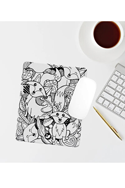 Özer Store Doodle Drawing Ορθογώνιο Mouse Pad με Στήριγμα Καρπού Μαξιλαράκι γ...
