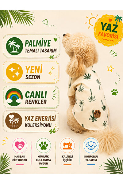 Buf & Buf Kedi Köpek Kıyafeti Gömleği Küçük Orta Irk İlkbahar Yaz Pamuklu Kum...