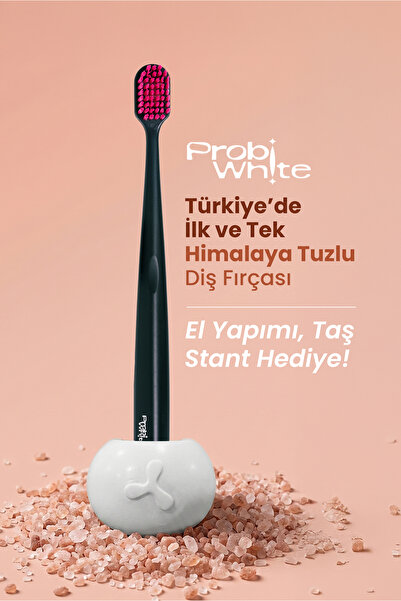 Probident Probiwhite Himalaya Tuzlu Doğal Vegan Diş Fırçası El Yapımı Stant H...