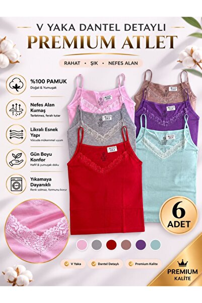 Gizem iç giyim 6 ألوان حبل تعليق على شكل حرف V دانتيل 100% قطن ممشط فائق الجو...