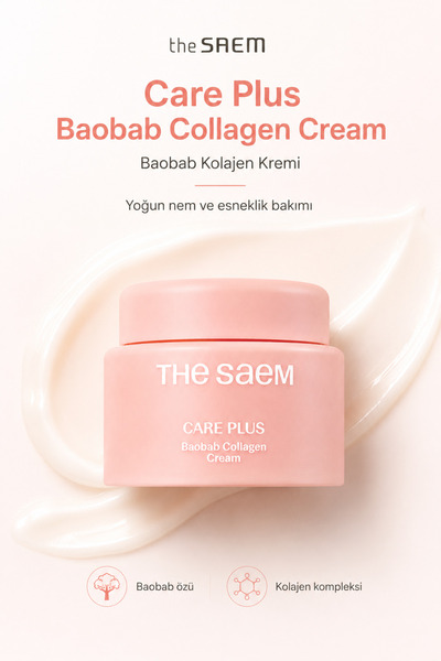 THE SAEM Care Plus Baobab Collagen Cream - Baobab Ağacı Özü Ve Kolajenli Krem...
