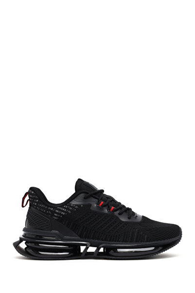 Derimod Zero Erkek Siyah Bağcıklı Kalın Tabanlı Kumaş Sneaker 26SFD69446F