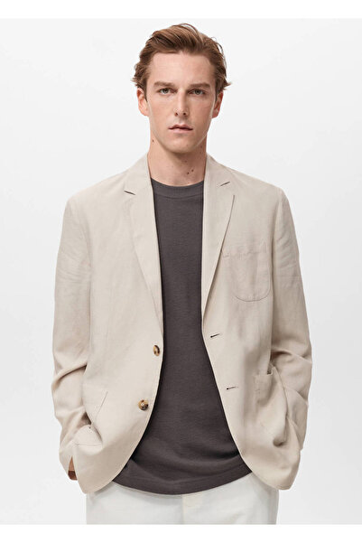 MANGO Man Slim fit keten blazer ceket