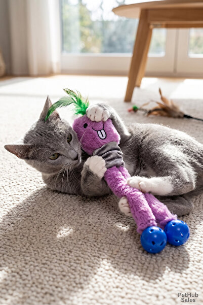 Harika bir ev Educational Purple Plush Cat Toy