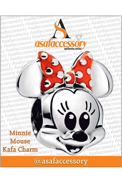 asaf Minnie mouse kafa charm | gümüş kaplama