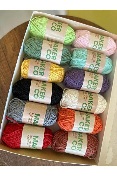 Tuva Yayıncılık Set de 12 fire din bumbac reciclat MakerCo, fire de tricotat ...