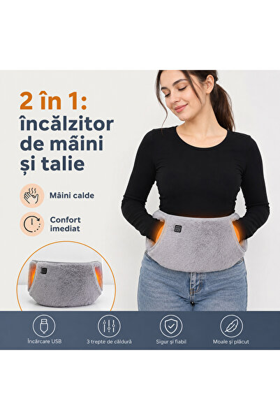 Onlinecom Storetail Offers Centură Electrică cu Încălzire USB 3 Trepte, Regla...