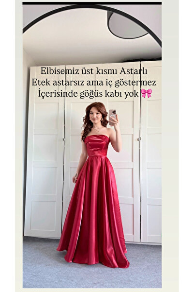 satenia storee DİANA saten yeni tasarım özel dikiş abiye elbise