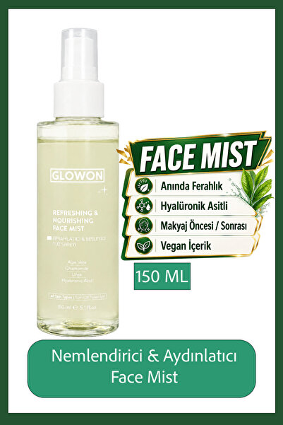 GLOWON Vegan İçerikli Nemlendirici Makyaj Sabitleyici Yüz Spreyi 150 ml
