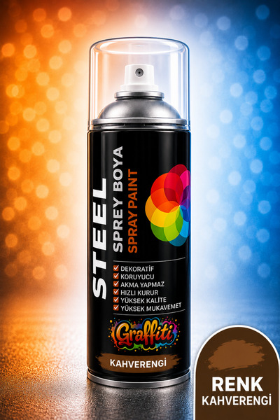 TBYSHOP Kahverengi Sprey Boya 400 ml Dekoratif Boya Graffiti Duvar Boyası Mob...