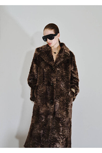 MANGO Woman Textured Fur-Like Coat