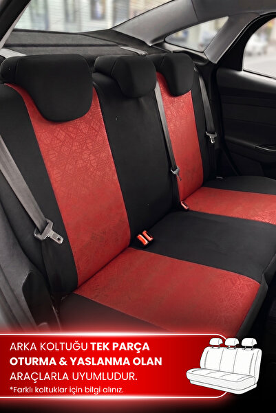 SMRAUTOACCESSORY Volkswagen New Beetle Uyumlu Oto Koltuk Kilifi Gof Kirmizi-siyah Standart Beden