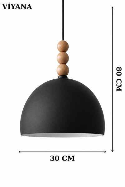 Luna Lighting Viyana Model Siyah Renk Rustik Tekli Avize Sarkıt Salon Mutfak Oturma Odası Avize