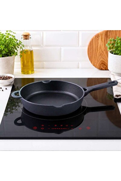 PAN HOME مقلاة حديد الزهر سوداء مقاس 26 سم