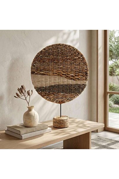 PAN HOME Kinshasa Rattan Abstarct Decor On Stand 40x11x58cm - Brown