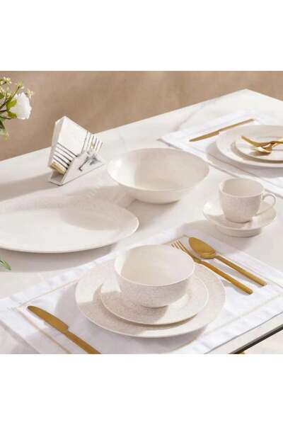 PAN HOME Vintage Victoria 32-piece New Bone China Dinner Set - Beige