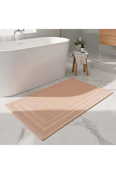 PAN HOME سجادة حمام إمبريال فريم من القطن التركي 50x80 سم - بيج