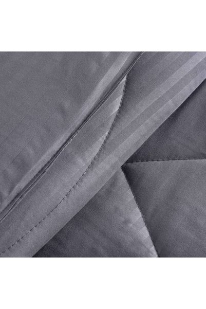 PAN HOME Stria Microfiber Satin Stripe Comforter 220x240cm - Charcoal