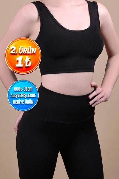 SELİNBEAUTY My Crown Kadın Siyah Toplayıcı Askılı Crop S Beden