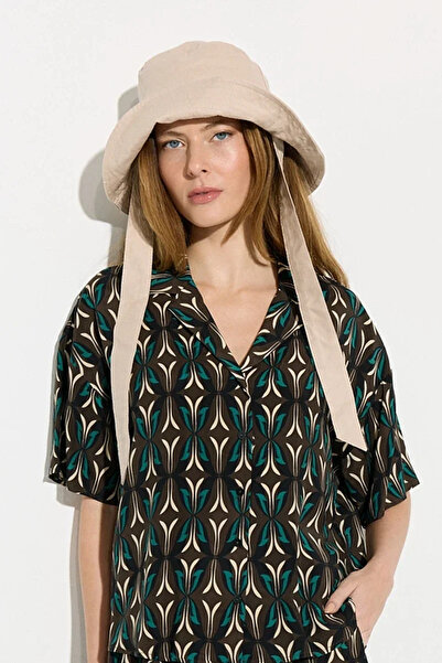 Gusto Pălărie din bumbac cu detaliu de legare - nurcă