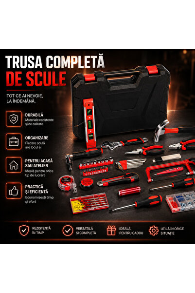 Sofia Concept Trusă de scule profesională cu 110 piese, crom-vanadiu, Sofia CONCEPT®, negru-roșu