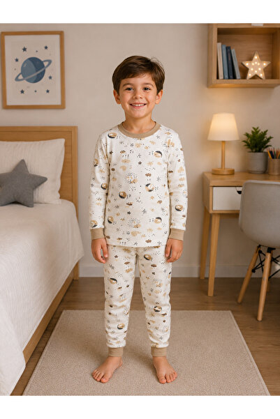 Fil Kids Set de pijamale de dormit cu mânecă lungă pentru băiat, 100% bumbac,...