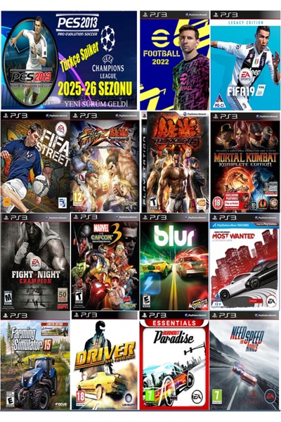 Genel Markalar Playstation 3 Süper Slim 500 Gb ( Yenilenmiş ) 2 Kablosuz Kol 40 Dijital Oyun Garantili Ürün