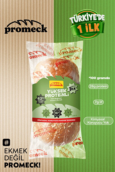 Promeck Yüksek Proteinli Tam Buğdaylı Prosort Ekmek 220 gr
