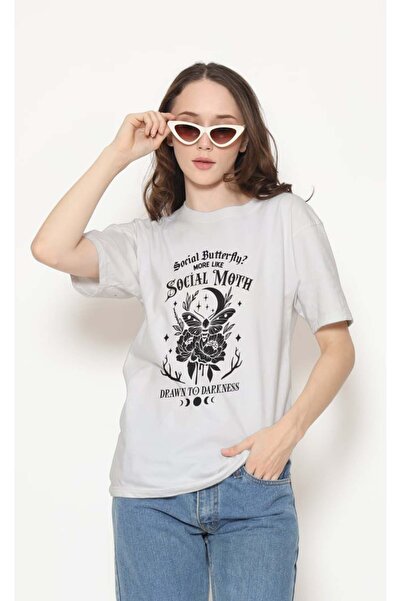buzagi tasarım ürünleri Sarkastik Regular Fit Unisex White T-Shirt