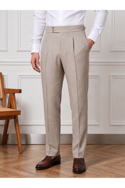 BASEL.CO Old Money Striped Fabric Trousers - Cool & Comfortable