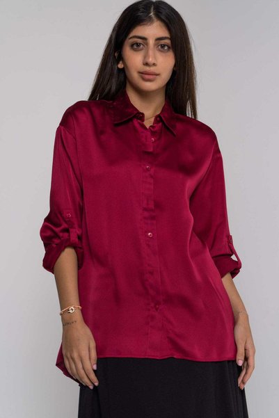 Nichii Solid Buttoned Long-Sleeve Top